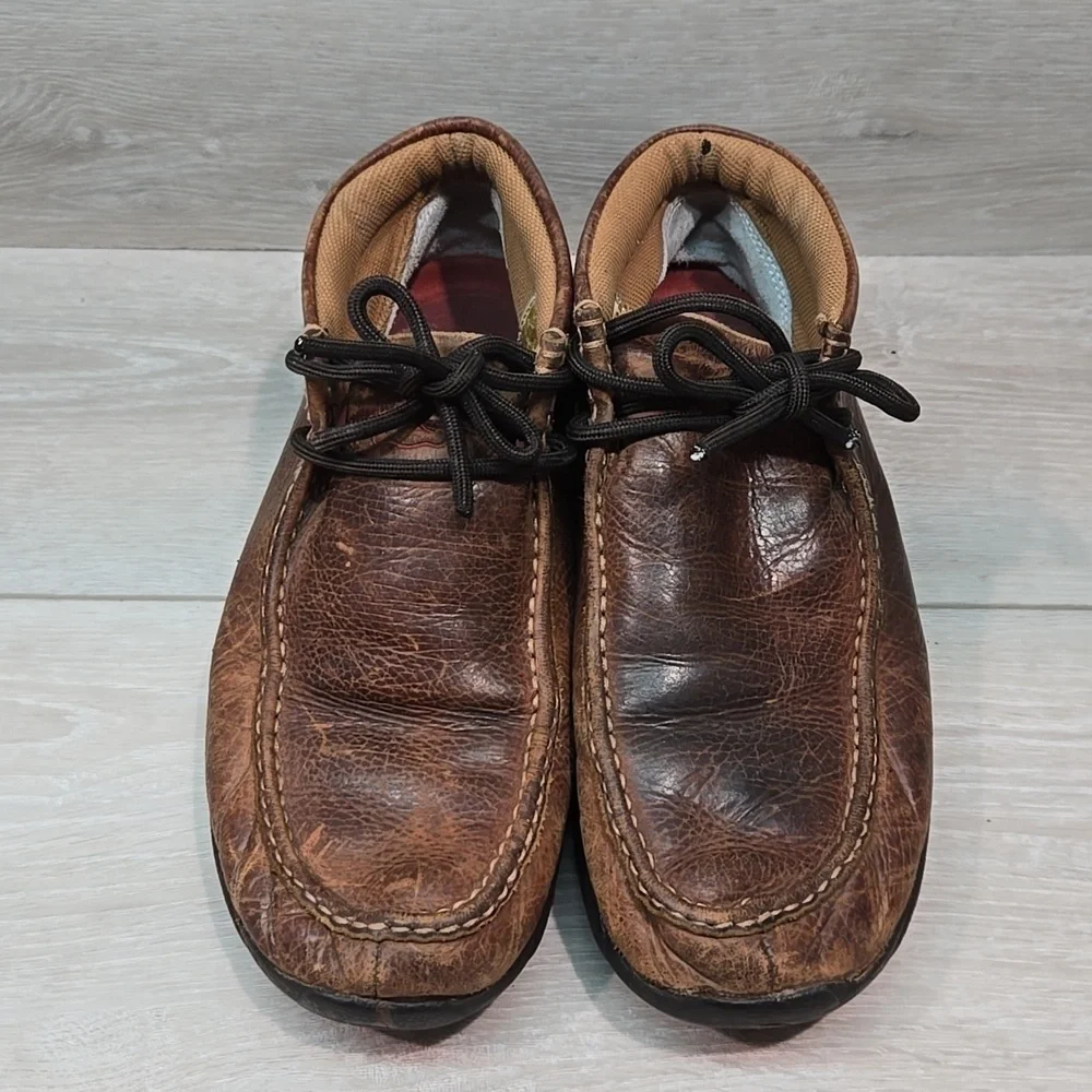 Twisted X Men's High Top Brown Leather Shoes Moc Driving Boots Sz 9M